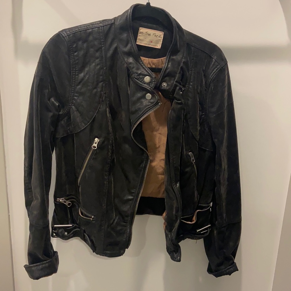 We The Free Fenix Vegan Moto Jacket size medium